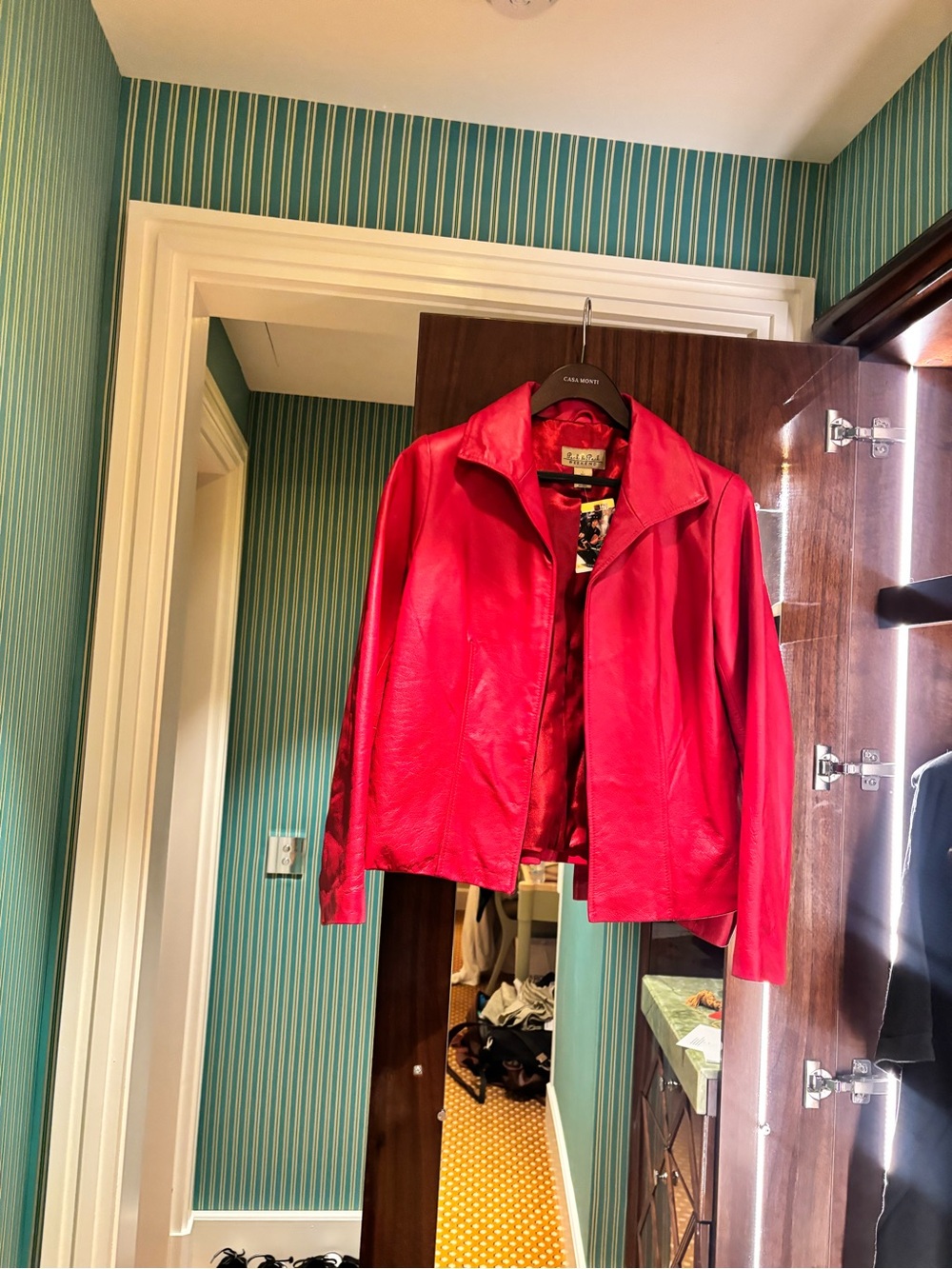 Peck & Peck Bright Red Leather Jacket